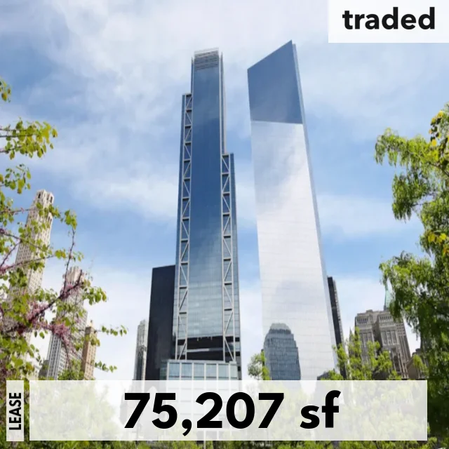 Hudson River Trading Leases 75207 Square Feet At 3 World Trade Center From Silverstein Properties