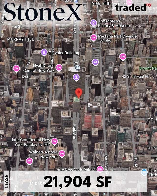 StoneX Expands Office Space At RXR Realty's 230 Park Avenue With 10-Year Lease In Manhattan