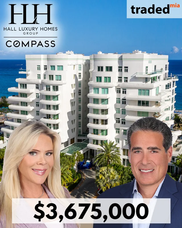 David Hall & Sonia Hall Of Compass Represents Buyer In Sale Of Boca Raton Condo For $3.675M