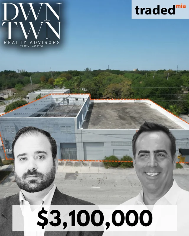 Tony Arellano & Devlin Marinoff Of DWNTWN Realty Advisors Facilitate Warehouse Sale For $3.1M In Miami