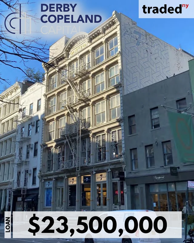 Derby Copeland Capital Closes $23.5 Million Refinance Loan For Mixed-Use Property In Soho