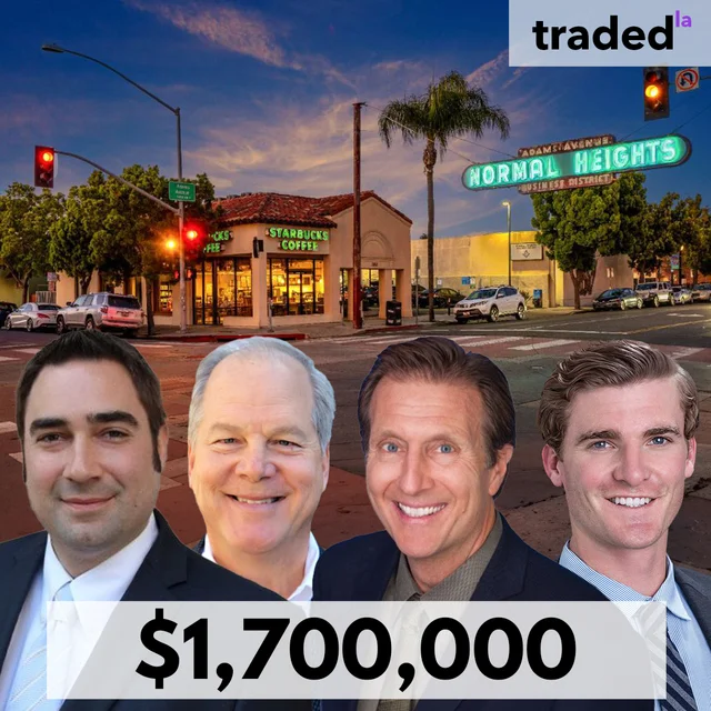 Corner Properties Sells Starbucks-Leased Retail Property In San Diego For $1.7M With CBRE Rep