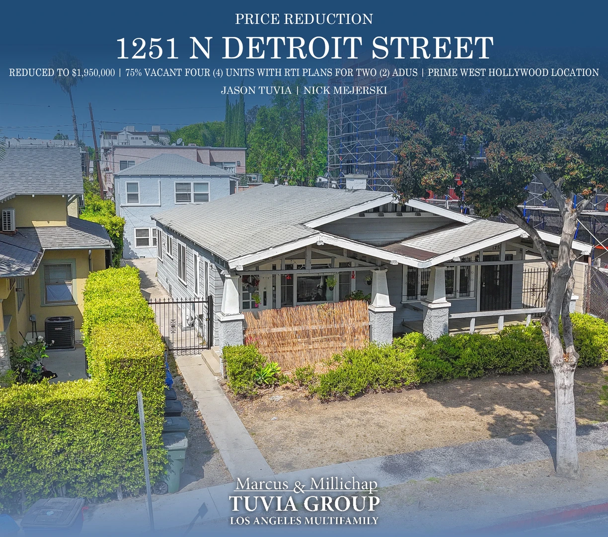 Four Unit Apartment Building Listed at 1251 North Detroit Street