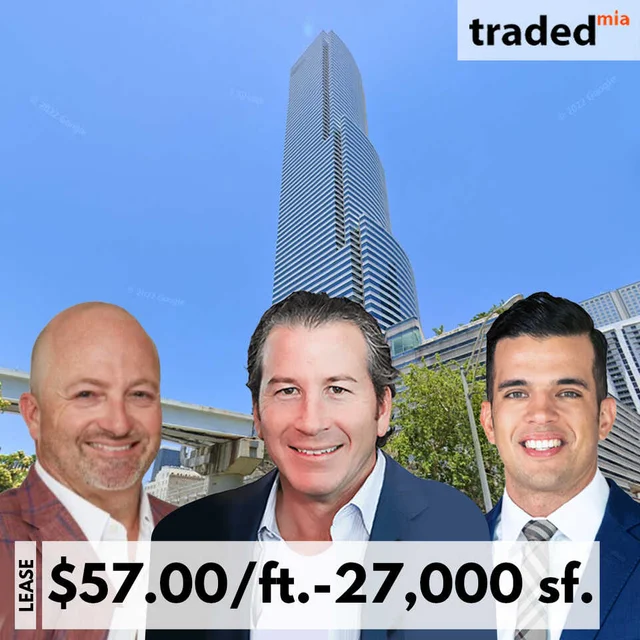 Quest Workspaces Leases Office Space In Miami's Southeast 2nd Street With Tenant's Rep Lance Benson And Landlord's Rep Gordon Messinger & Randy Carballo Of CBRE