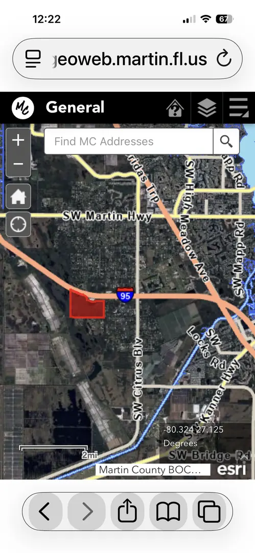 Development Site for Sale in Palm City on Southwest Markel St.