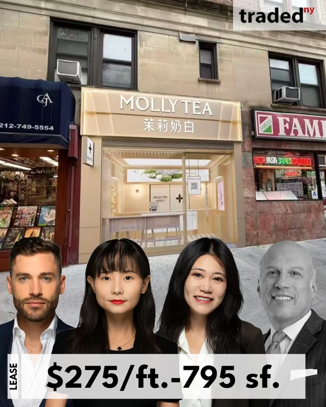 Jack Weprin Leases Retail Space To Molly Tea At 2857 Broadway With Tenant's Representatives