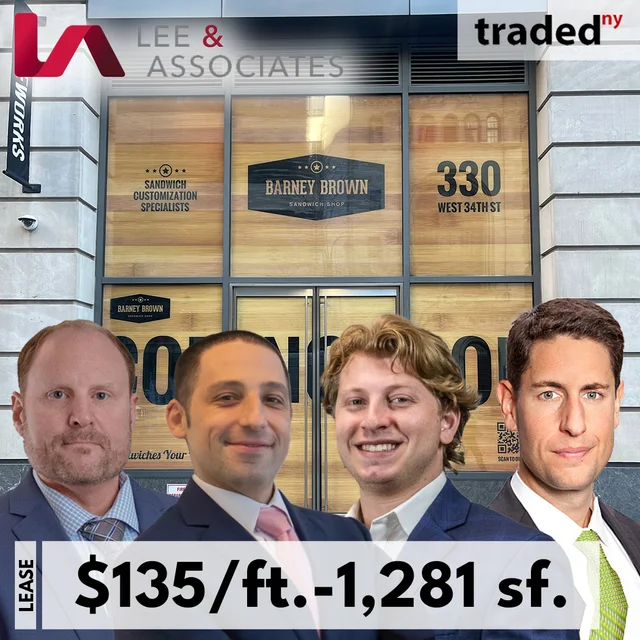 Barney Brown Leases Retail Space At 330 West 34th Street From Vornado Realty Trust