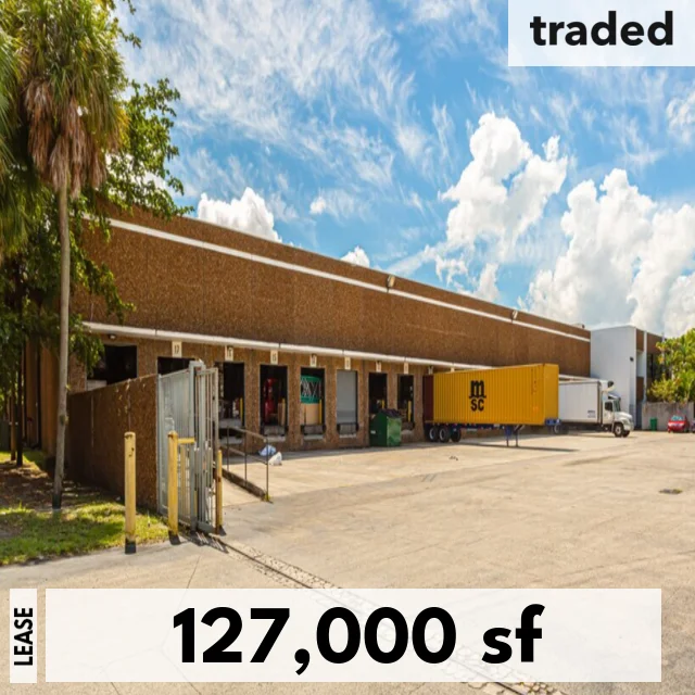 Lease Of 127000 Square Feet At 7000 NW 33rd Terrace In Miami With Tenant's Rep George Pino And Landlord's Reps Frank Trelles And Jason Gonzalez