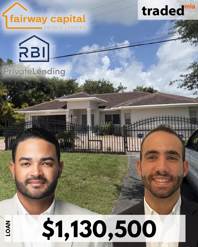 Eduardo Cohen Of RBI Private Lending Provides $1,130,500 Loan For Miami Single Family Acquisition