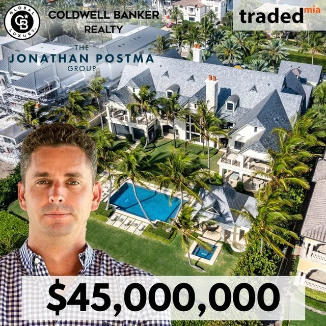 Bruce Leeds Sells SFR On Highland Beach To Coldwell Banker's Jonathan Postma For $45M