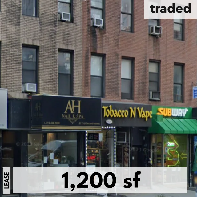 Tobacco 'N Vape Leases 1200 Square Feet At 1171 2nd Ave New York From 1171 & 1173 Second