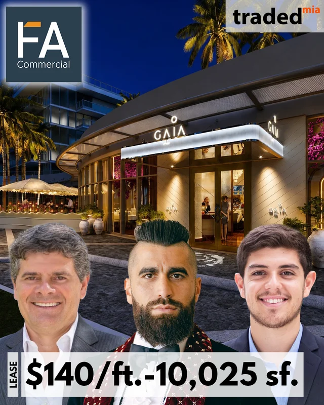 GAIA Leases 10,052 SF Restaurant Space From Landlord Robert Rivani At Marea In Miami Beach