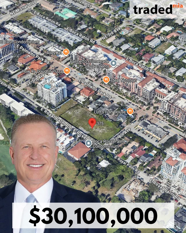 Jeffrey E. Sobel Of Sobel Co. Purchases 1.2-Acre Development Site In Boca Raton For $30.1M