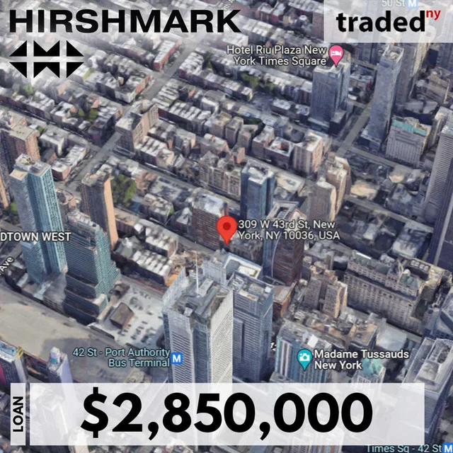 Hirshmark Capital Provides $2.85M Bridge Loan For Multifamily Property On 309 West 43rd Street