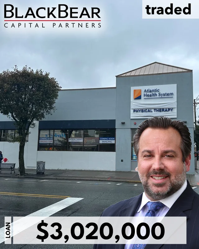 Black Bear Capital Partners (“BBCP”) is pleased to announce the successful closing of a $3,020,000 refinancing for an 11,000-square-foot, (NNN) single-tenant medical office property located in Bayonne, NJ.
