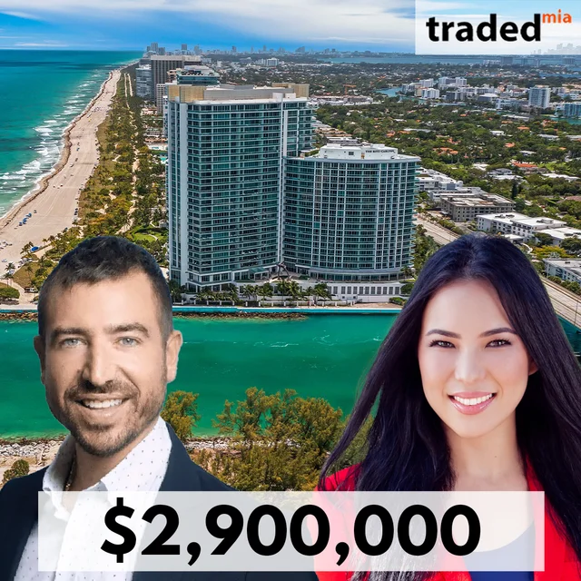 Andy Rotondaro and Viktoriya Donisova Represent the Seller in the $2.9M Sale of a Condo at 10295 Collins Ave, Bal Harbour.