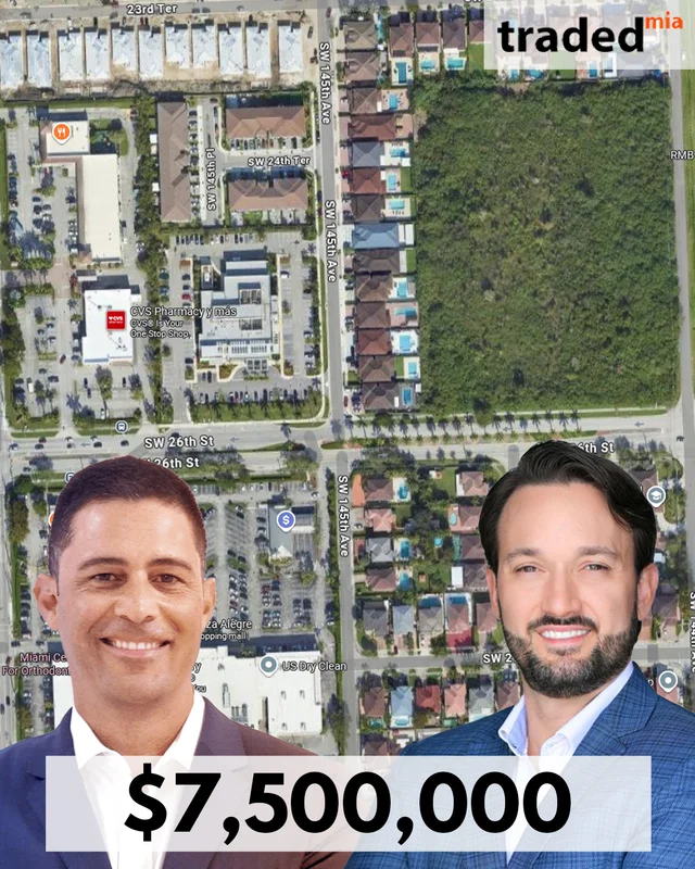 Gabriel Navarro & Marcos Puente Acquire Development Site In West Kendall For $7.5 Million