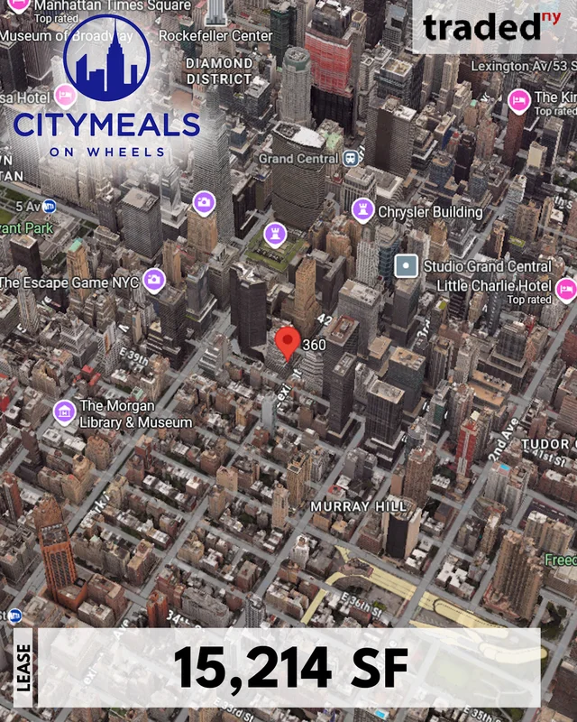 Citymeals On Wheels Leases 15,214 Square Feet At 360 Lexington Avenue In Midtown Manhattan