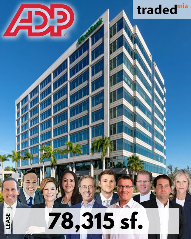 ADP Signs Long-Term Lease For 78315 Square Feet Office At 703 Waterford Way Miami
