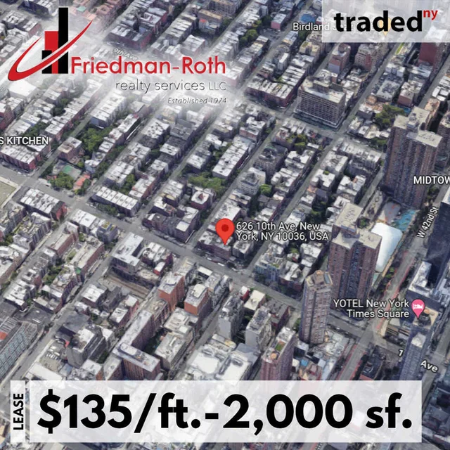 Friedman-Roth Realty Secures Lease For Multifamily Property At 626 10th Avenue In New York City
