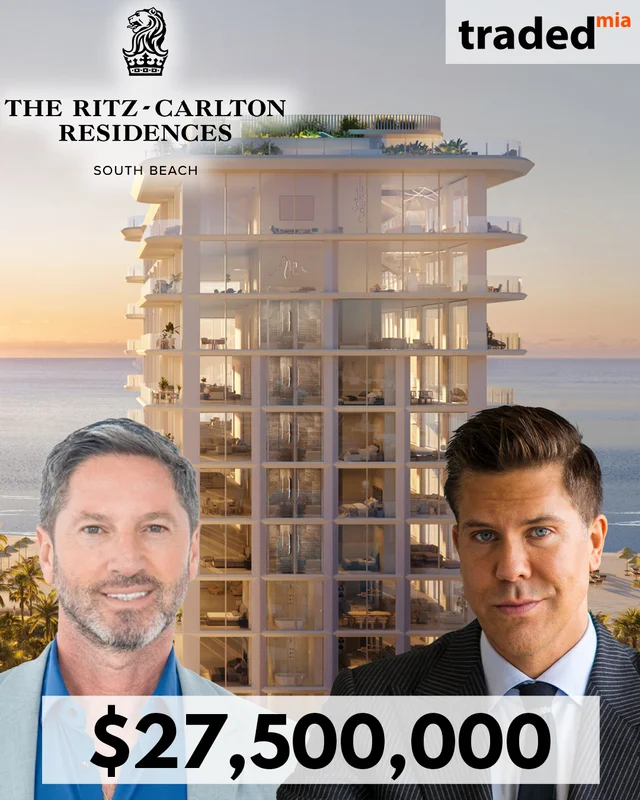 The Ritz-Carlton Residences South Beach Sold For $27.5M With Seller's Reps Fredrik Eklund & Pietro Belmonte