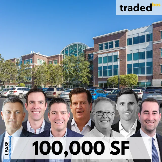 Michael Freno Of Barings And Kevin Sheehan & Phil Dorman Of Greatland Realty Partners Lease 100K SF Office To Global Partners LP In Newton MA