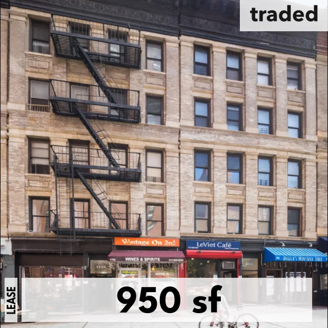2nd City Second Ave LLC Leases 950 Square Feet At 1752 2nd Ave New York