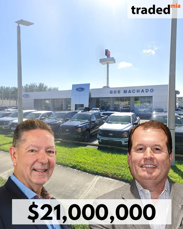 Luis M. Somoano Of Ford Of Hialeah LLC Acquires Retail Property From Victor Benitez For $21M