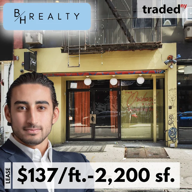Dive Lounge Leases Retail Space At 120 Orchard Street For 10 Years With Aryeh Vilinsky As The Broker