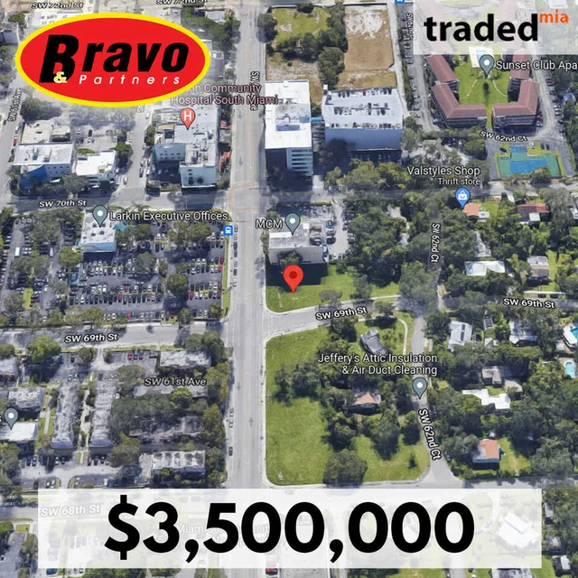 Bravo & Partners Realty Secures $3.5M Sale Of Development Site In South Miami With Brokers Alejandro Diaz & Neyda Bravo