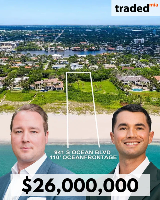 941 S. Ocean Blvd Land Trust Purchases Oceanfront Lot From 941 Delray Ocean LLC For $26M