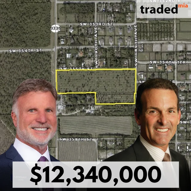 Jon Jaffe & Stuart Miller Of Lennar Acquire 12 Acre Development Site In Florida City For $12.34M