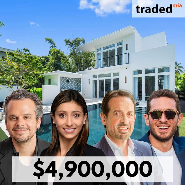 Evan Weiss Sells Miami Beach SFR For $4.9M With Buyer's Rep Matt Crane & Seller's Rep David Hunt Solomon & Jacqueline Oliva