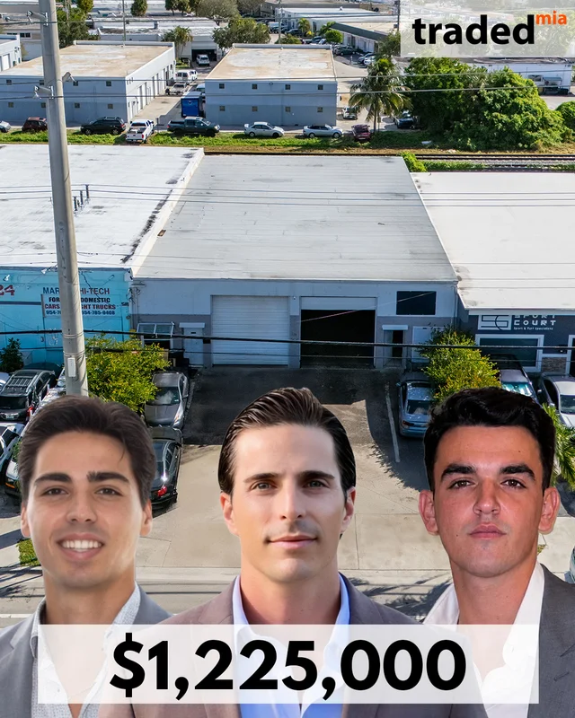 Industrial Property Sold In Pompano Beach For $1,225,000 With Brokers Marcello Antonelli, Daniel Peretz & Barrett Wolf