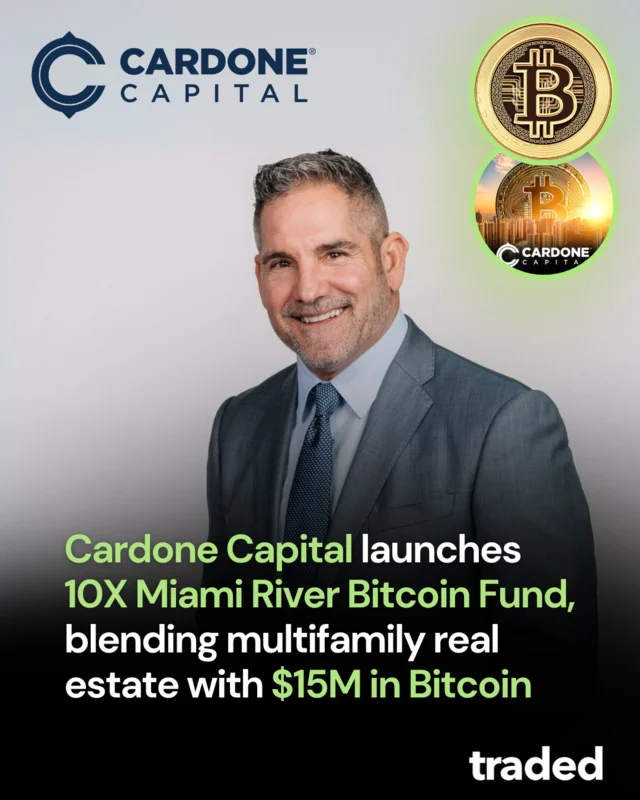 Cardone Capital Launches 10X Miami River Bitcoin Fund With $15 Million In Bitcoin