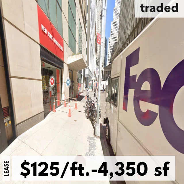 Café Arte Leases Retail Space At 40 Broad St, New York For $125/SF