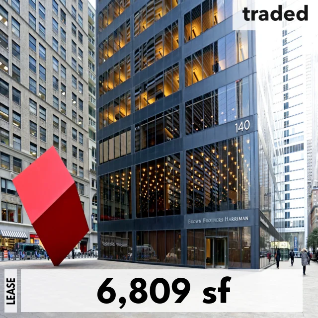 Alpine Global Management Leases 6809 Square Feet At 140 Broadway New York With Union Investment