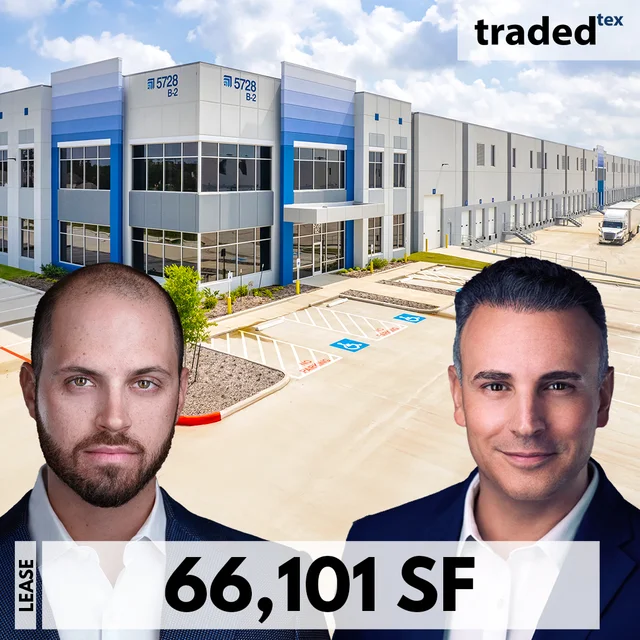 Patrick McKiernan & Joseph Sturek Complete NNN Lease For 66,101 SF Industrial Property In Houston