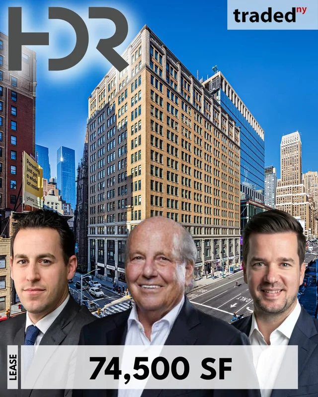 HDR Signs 74,500 Square Foot Office Lease In Midtown Manhattan With Landlord Jeffrey J. Feil