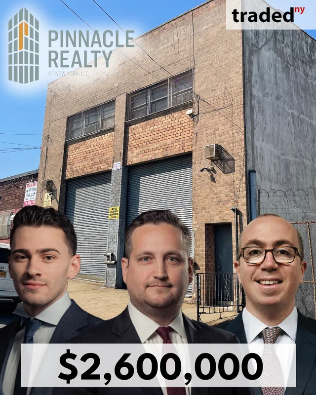Billy Salomon, Paul Bralower & Brendan Burke Of Pinnacle Realty Of New York Sell Industrial Asset For $2.6M