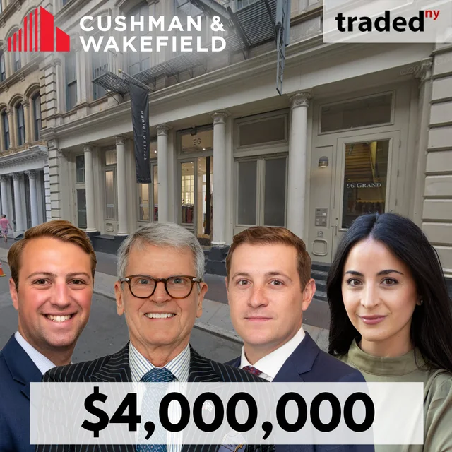 Bobby Carrozzo, Robert Burton & Michael Gembecki Of Cushman & Wakefield Facilitate $4M Sale Of Retail Property In Soho