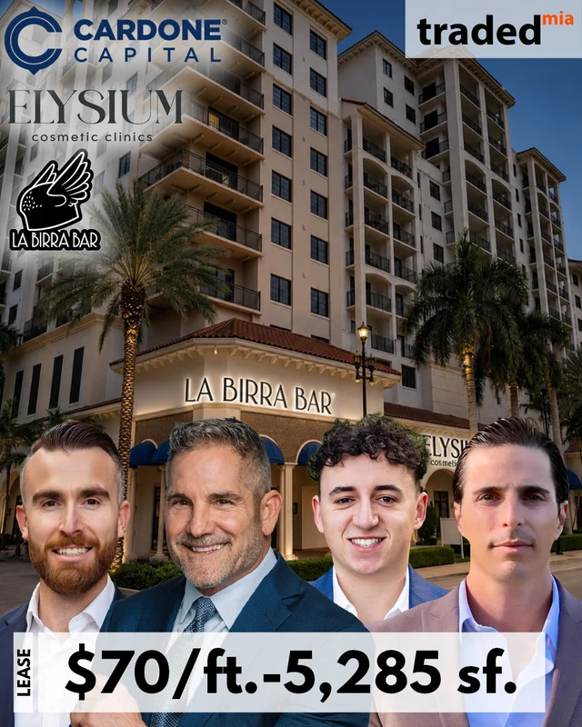 Grant Cardone & Ryan Tseko Lease Retail Space To La Birra Bar & Elysium Clinic In Boca Raton